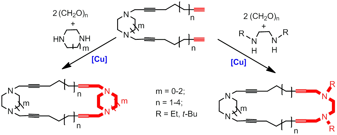 Схема синтеза макроциклических тетраазатетраацетиленов